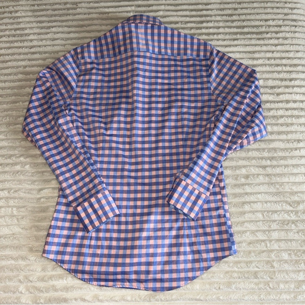Twillory Gingham‎ Blue and Pink Checkered Dress Shirt - Picture 5 of 5
